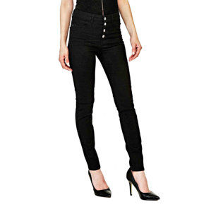 Guess dámské černé lesklé kalhoty - 26 (GLIZ)